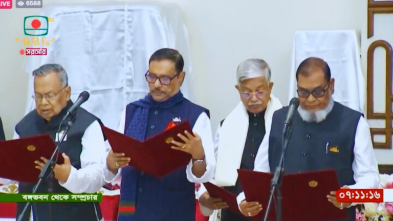 নতুন সরকারের মন্ত্রী ও প্রতিমন্ত্রীদের দপ্তর বণ্টন
